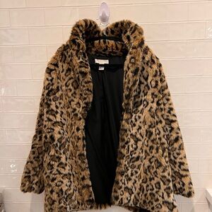 H&M Brown Leopard Teddy Jacket